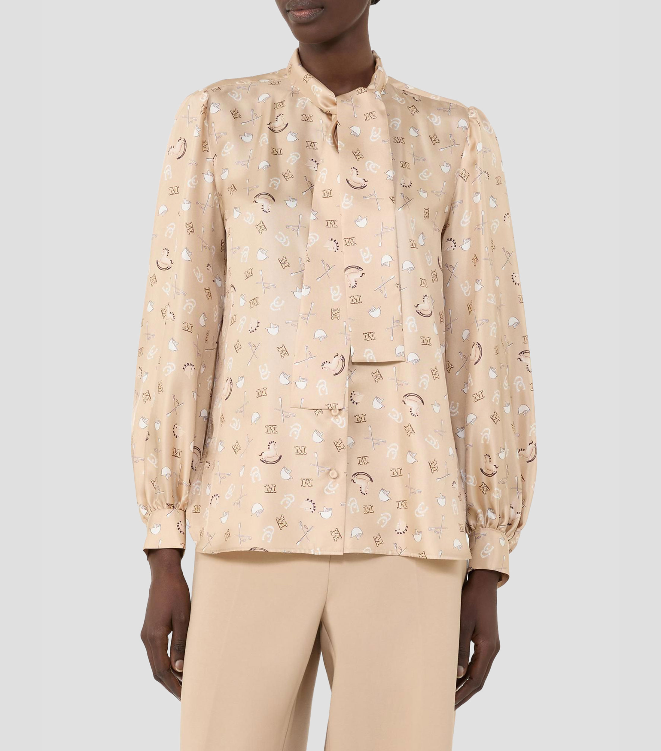 Blusa estampada manga larga Mujer